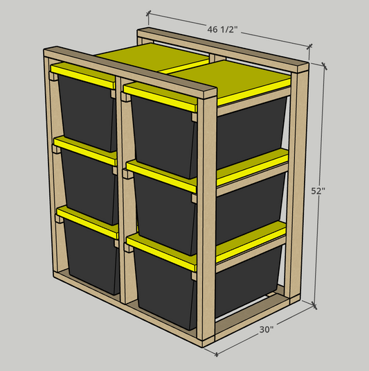 2x3 Horizontal Grid (6 Totes)