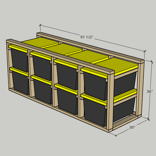 4x2 Horizontal Grid (8 Totes)