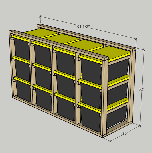 4x3 Horizontal Grid (12 Totes)