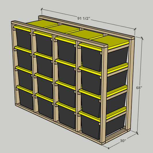 4x4 Horizontal Grid (16 Totes)